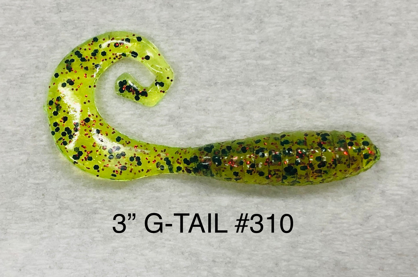 gitzit-g-tail-grub-light chartreuse-red flake-3in-310