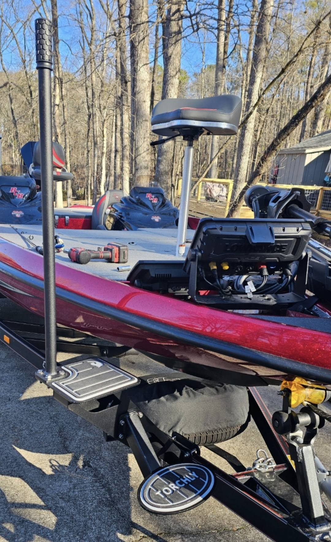 Torchly Bass Boat Trailer Steps-Textured Black