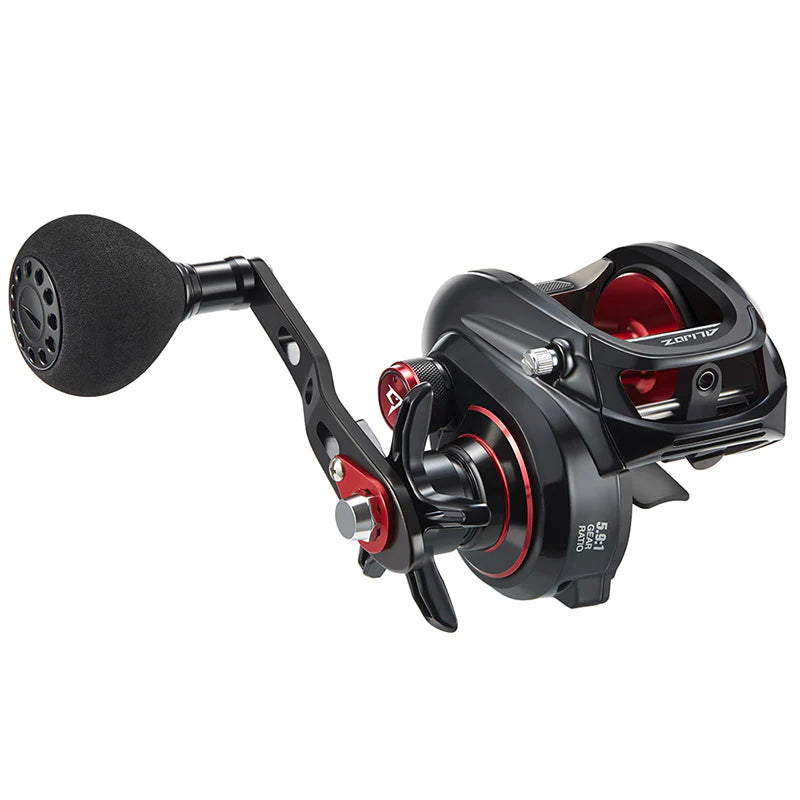 Alijoz Size 300 Low Profile Baitcasting Reel 5.9:1 Black & Red / Right Handle Single Handle